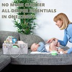 Baby Diaper Caddy Organizer With Handle - Gender Neutral Nursery Storage Bin    