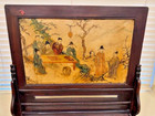 Vintage 19th Century Chinese Table Screen With Custom Frame