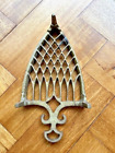 Antique Cast Brass Flat Iron Trivet Fireplace Ornament  z1 