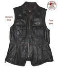Harley Davidson American Legend Black Leather Biker Vest Womens Small