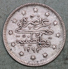 Turkey Ah1393  1908  Silver 2 Kurush   High Grade