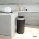 Umbra Vento Kitchen Trash Can Open Top Bin 16 5 Gallon Black nickel Brushed
