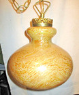 Vintage Murano Pendent Opalescent Glass Swag Lamp Light Mid Century Brass Retro