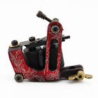New Aluminium Frame 10 Wrap Copper Coils Tattoo Machine Liner Shader Red