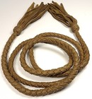 Vintage Braided Leather Tasseled Lariat Style Belt