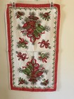 Vintage Mcm Christmas Bells Festive Linen Towel - 16  X 27 
