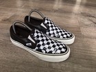 Vans Sequin Off The Wall Shoes Womens 9 Black Check Sneaker Flat Slip On Skate