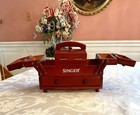 Singer Wood Accordion Expandable Footed Sewing Organizer Box Storage Vintage 8   