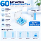 60 Pack 3 5 Mm Ear Camera Replacement Tips With Clear Storage Case