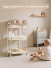 Baby Diaper Caddy  3 Tier Rolling Cart For Baby Essentials  Taupe