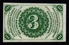 3rd Issue 1864-69 3c Beautiful Au Washington Fractional Currency 