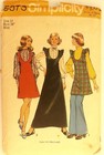 Jr Misses Jumper Pattern Blouse Maxi Or Mini Simplicity 5373 Vtg 1972 Size 12
