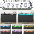6 Drawer Dresser For Bedroom   wooden Chest Of Drawers With Led Lights And Outlets