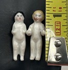2 Antique All Bisque Tiny 1  Frozen Charlotte Dolls Miniature Imperfect See Pics