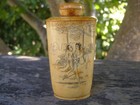 Antique Chinese Bone Miniature Snuff Bottle With Erotic Engravings 
