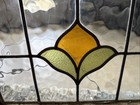 Colorful Abstract Antique English Leaded Stained Glass Window 22    X16 5   