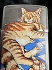 Zippo 1994 Barrett Smythe Tabby Cat Zippo Lighter Very Nice Shape Rare Tested