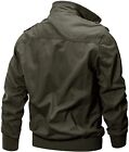 Men s Winter Cargo Windbreaker Bomber Zip Front Jacket Stand Collar Cotton Coat