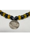 Antique African Trade Bead Necklace Inlaid Glass Coin Pendant- Tribal Jewelry