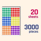 3000 Pieces  1 2 Inch - Colored Dot Stickers  Small Round Circle Labels - 6 Colo