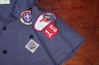 Cub Boy Scouts Of America Bsa Youth Shirt Blue Medium Sewn Patches Short Sleeve