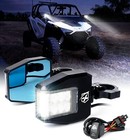 Atv Utv Rear Side View Mirrors Led Light 1 6 -2  Roll Bar For Polaris Ranger Rzr
