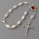 Auto Car Rearview Mirror Rosary Pearl Beads  Jerusalem Holy Soil Medal   Cross