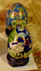 Rare Lot Of 6 Antique vintage Cloisonne Collector Quality Eggs Perfect 