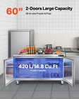 Vevor Commercial Freezer Prepration Worktable Stainless Steel 60 In Double Door