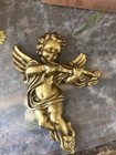 Vintage Dickson Gold Cherub Baby Angel Wall Decor Shabby Chic French Country Sm
