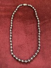Vintage Taxco Mexico Sterling Silver Beaded Necklace 19  - 34g