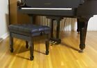 Genuine Leather Ebony High Polish Adjustable Artist Piano Bench stool chair