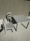 Pottery Barn Kids Toddler Wood Craft Table With 2 Chairs - Gray