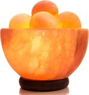 Himalayan Salt Lamp Bowl With 6 Himalayan Massage Balls  Dimmable Pink Rock S   