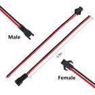 Wesiri 10 Pairs 2pin Jst Sm Female male Connectors 15cm 22awg 2 Pin  Black