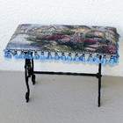 Victorian Style Cast Iron Piano Vanity Bench Stool