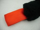 Soft Tie Down Assist Strap Sheepskin 1 1 2  Wide Motorcycle Handlebar Orange