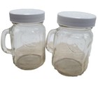 Vintage Golden Harvest Ball Mason Jar Glass Salt And Pepper Shakers Kitchen