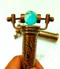 Vintage Brass Kaleidoscope 5 5  W  Glass Marble     Antique Style Toy Gift