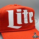 Miller Lite Beer Hat Vintage Retro Red Trucker Rope Snapback Cap Classic 80s 90s