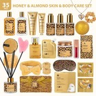 35 Pcs Gifts For Women  Women Honey   Almond Bath   Body Gifts Basket Set