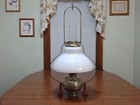 Antique Aladdin Railroad Caboose Complete Kerosene Hanging Lamp  6 W  Milk Glass