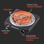Single Coil Electric Burner And Hot Plate  1100w  Black