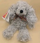 Vintage 1993 Dakin Crumples Gray Poodle Puppy Dog Plush Green Red Ribbon W tags