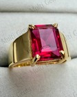 Men s Natural Red Ruby Ring 14k Yellow Gold Handmade Engagement Ring