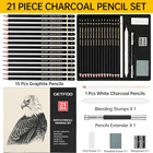 Drawing Sketching Pencil Set 21 Pack Art Pencil Kit With Graphite Pencils  14b-5