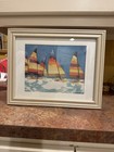 Mary Mcnamara    racing For The Gold    Sailboat Art Print Sandusky Bay Framed 16   
