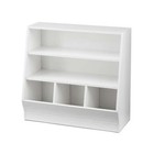 Bin Storage And Two Shelf Bookcase  White
