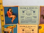 1945-47 Lot Of 4 Earl Moran Pin-up Blotter Cards Frank B  Ross Waxes