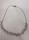 Beautiful Vtg Art Deco Open Back Crystal Silverplate Necklace Worn